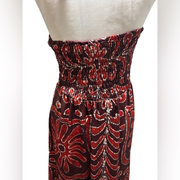 Uluwatu bohemian halter maxi dress | brown silky crochet dress | size medium - Picture 7 of 9